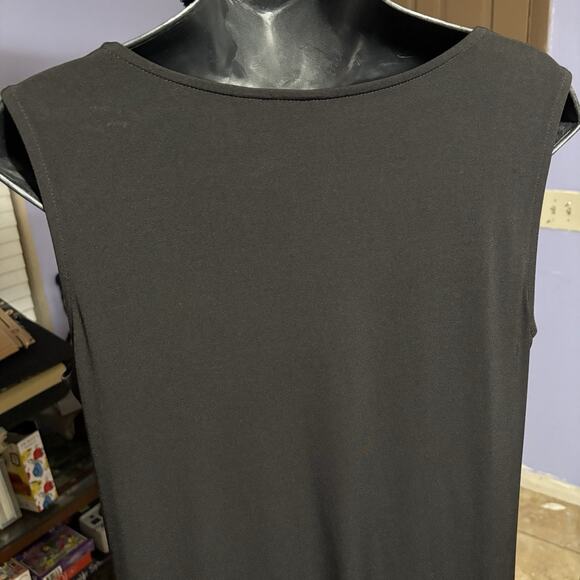 Chico's 2 (US Large) Maxi Dress Cowl Neck Sleeveless Black Sheath Gown - Picture 10 of 12